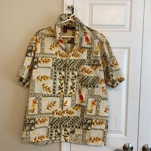 Roundy Bay Mens Button Down Hawaiian Shirt